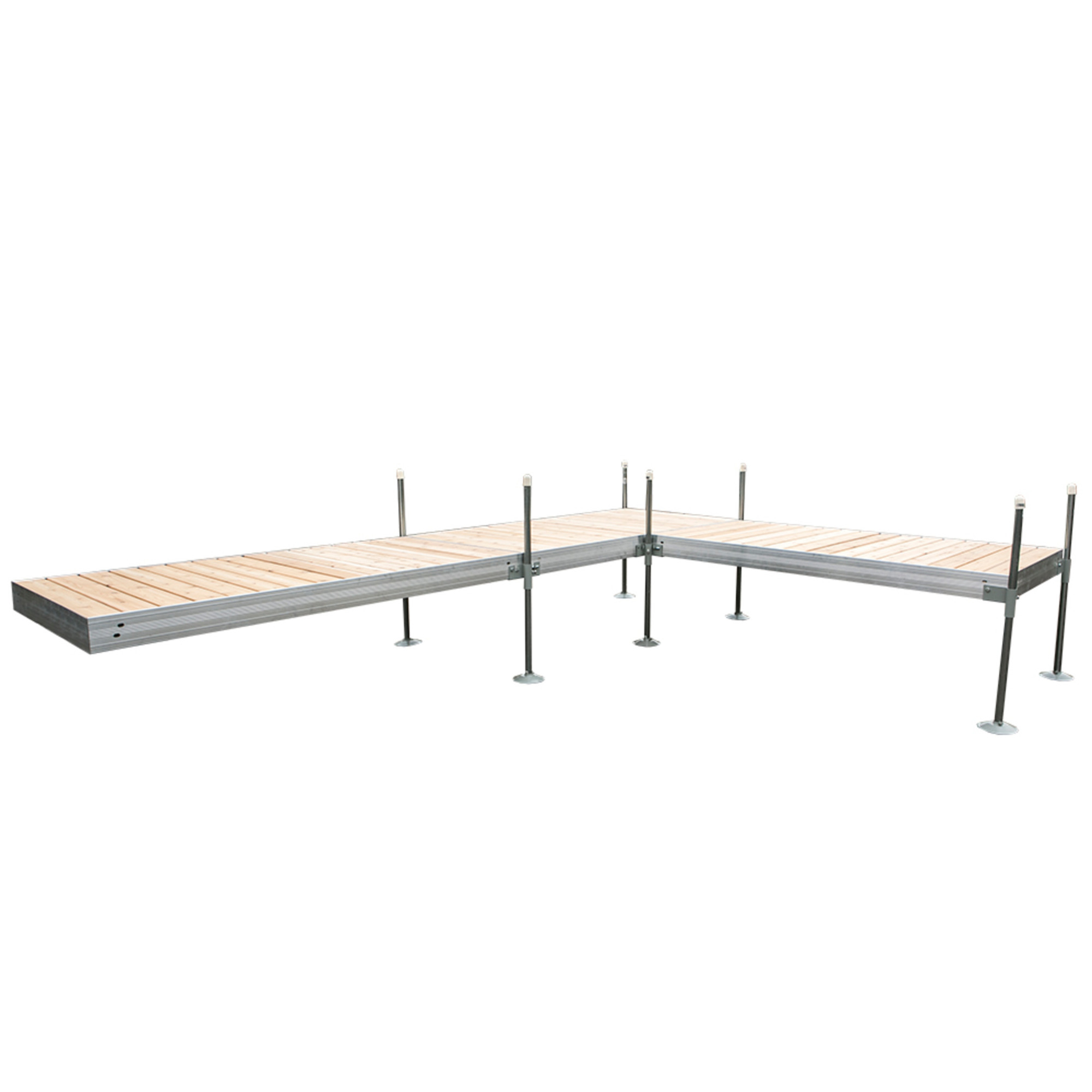 Tommy Docks L-Shaped Dock Kit - 16ft., Aluminum Frame, Cedar Decking, Model# TDLAC-40033